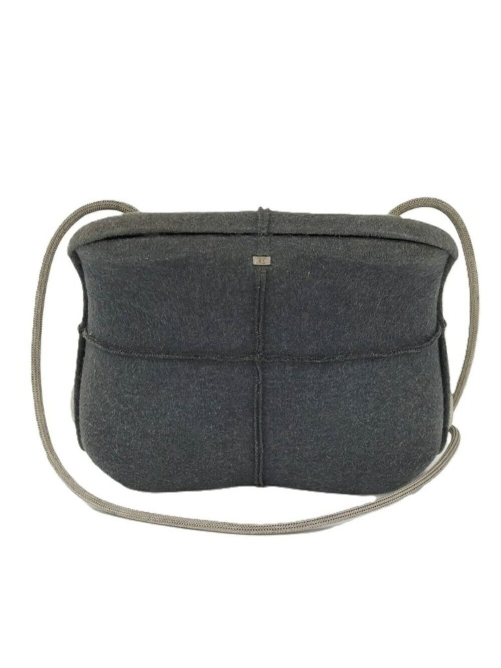 Chanel Hip Shoulder Bag Felt Gray